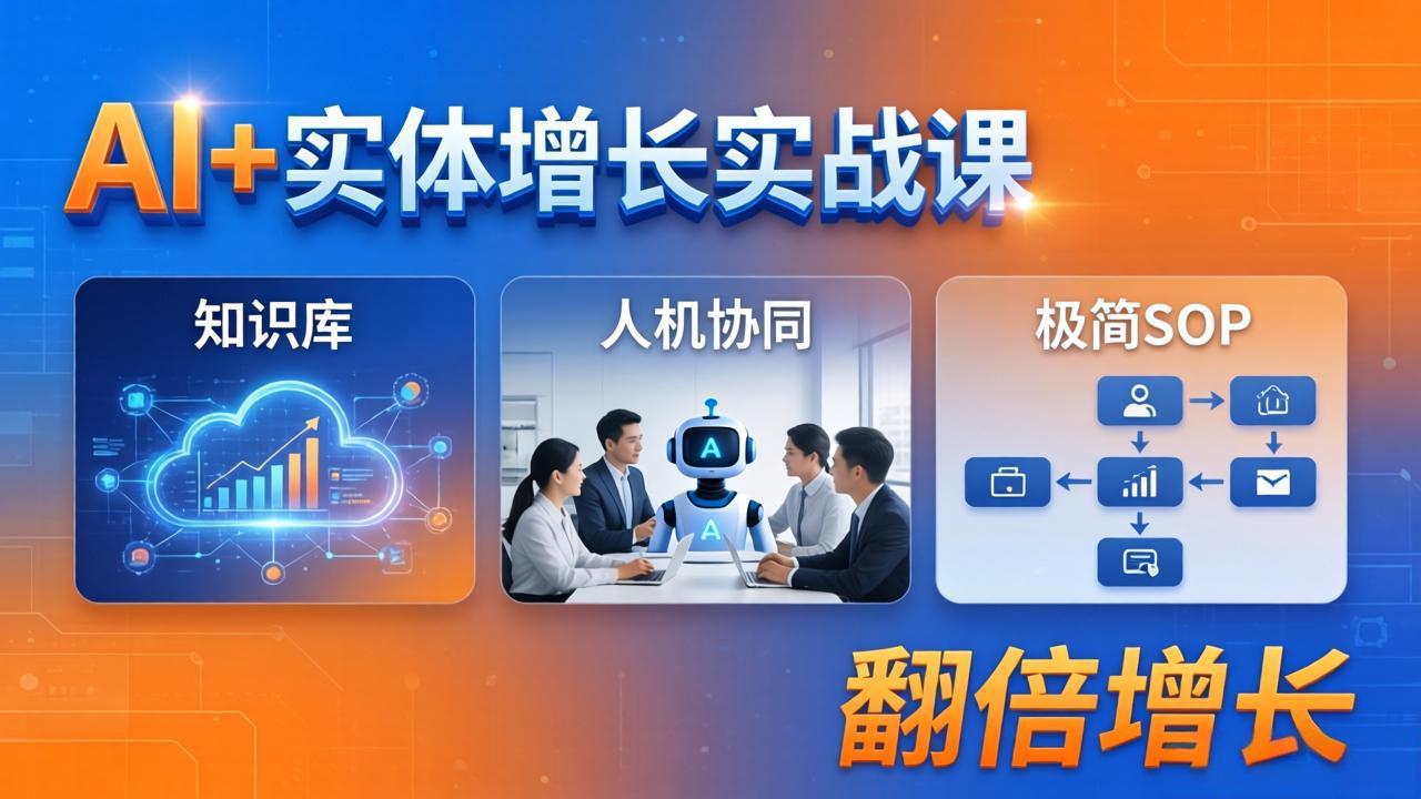 AI+实体增长实战课：知识库+人机协同+极简SOP，助力实体业务翻倍增长-卡益网激活码商城