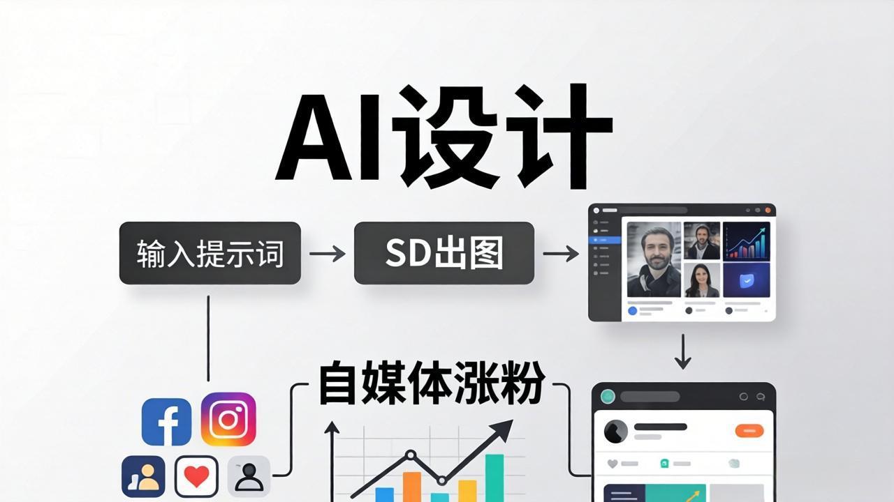 人人都是AI设计师：SD出图+自媒体涨粉一站教学，告别图文素材焦虑，AI设计让你轻松避开内卷-卡益网激活码商城