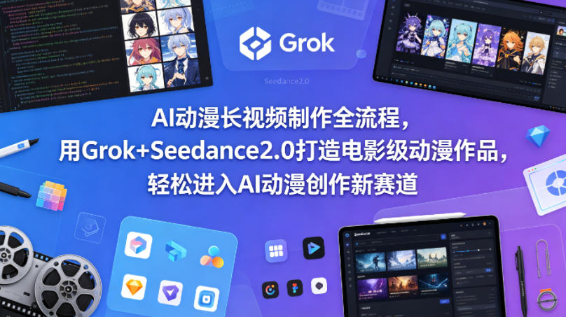 AI动漫长视频制作全流程，用Grok+Seedance2.0打造电影级动漫作品，轻松进入AI动漫创作新赛道-卡益网激活码商城