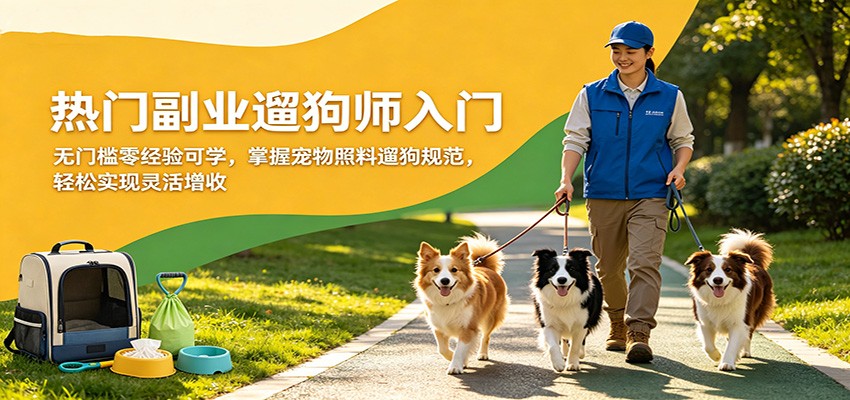 热门副业遛狗师入门，无门槛零经验可学，掌握宠物照料遛狗规范，轻松实现灵活增收-卡益网激活码商城