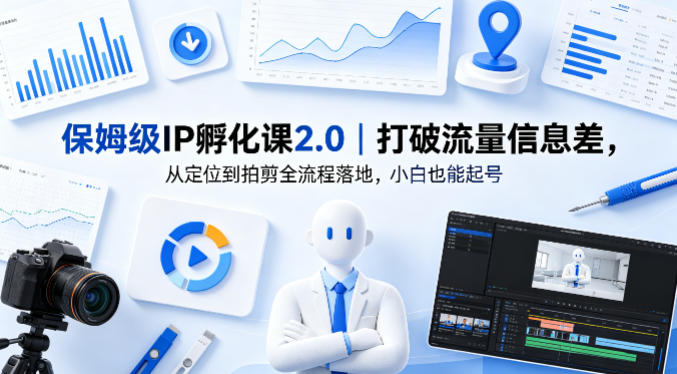 保姆级IP孵化课2.0｜打破流量信息差，从定位到拍剪全流程落地，小白也能起号-卡益网激活码商城