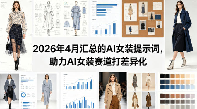 2026年4月汇总的AI女装提示词，助力AI女装赛道打差异化-卡益网激活码商城