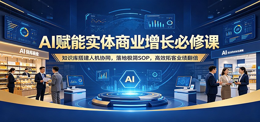 AI赋能实体商业增长必修课：知识库搭建人机协同，落地极简SOP，高效拓客业绩翻倍-卡益网激活码商城