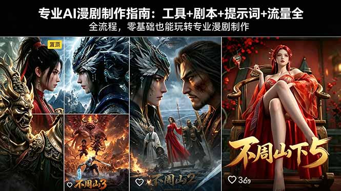 专业AI漫剧制作指南：工具+剧本+提示词+流量全流程，零基础也能玩转专业漫剧制作-卡益网激活码商城