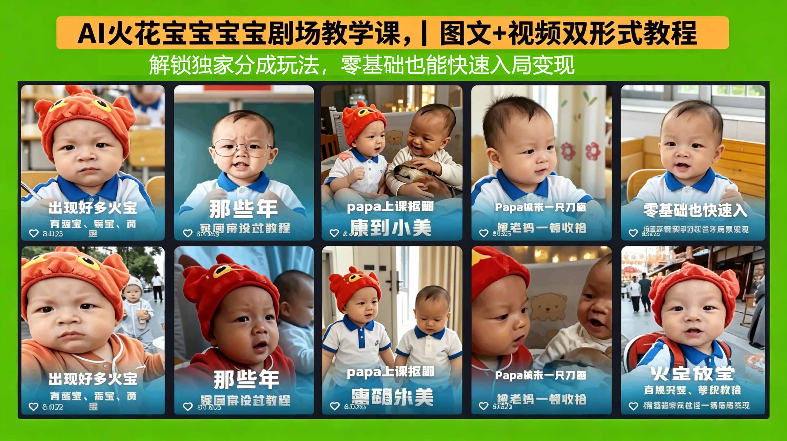 AI火花宝宝宝宝剧场教学课，图文+视频双形式教程，解锁独家分成玩法，零基础也能快速入局变现-卡益网激活码商城