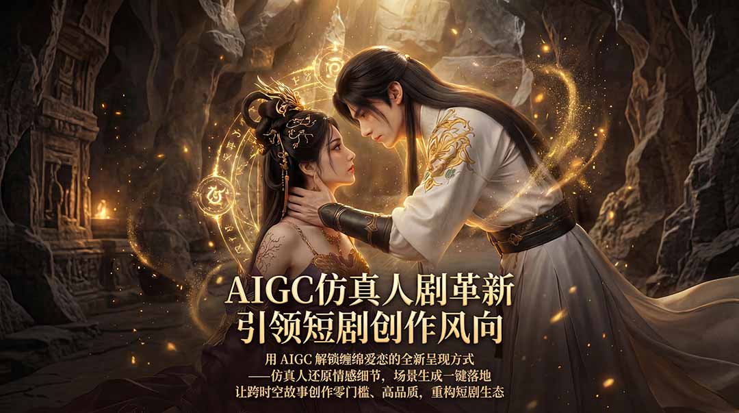 AIGC 仿真人短剧创作革新，解锁仙侠爱恋全新呈现，一键出高质场景，零门槛打造爆款剧集-卡益网激活码商城