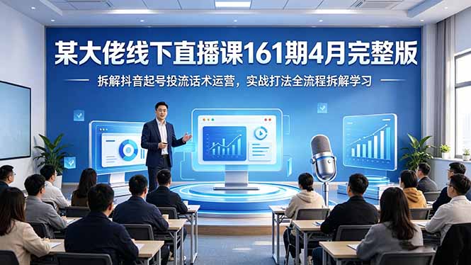 某大佬线下直播课161期4月完整版，拆解抖音起号投流话术运营，实战打法全流程拆解学习-卡益网激活码商城