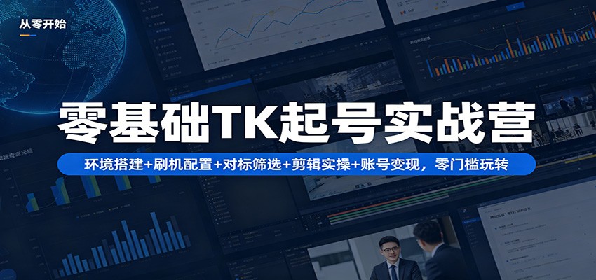 零基础TK起号实战营：环境搭建+ 刷机配置+对标筛选+剪辑实操+账号变现，零门槛玩转-卡益网激活码商城