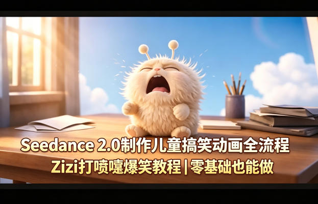 Seedance 2.0制作儿童搞笑动画全流程Zizi打喷嚏爆笑教程｜零基础也能做-卡益网激活码商城