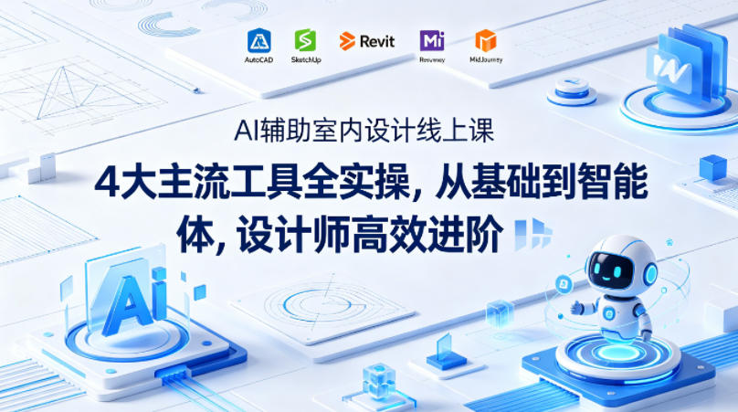 AI辅助室内设计线上课｜4大主流工具全实操，从基础到智能体，设计师高效进阶-卡益网激活码商城