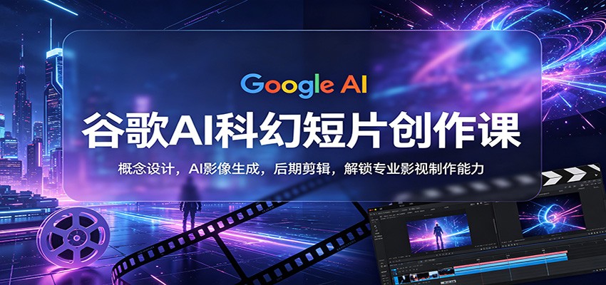 谷歌AI科幻短片创作课：概念设计，AI影像生成，后期剪辑，解锁专业影视制作能力-卡益网激活码商城