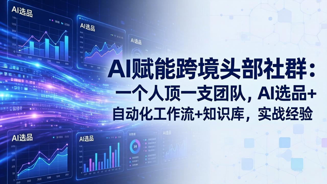 AI赋能跨境头部社群-更新5月：一个人顶一支团队，AI选品+自动化工作流+知识库，实战经验-卡益网激活码商城