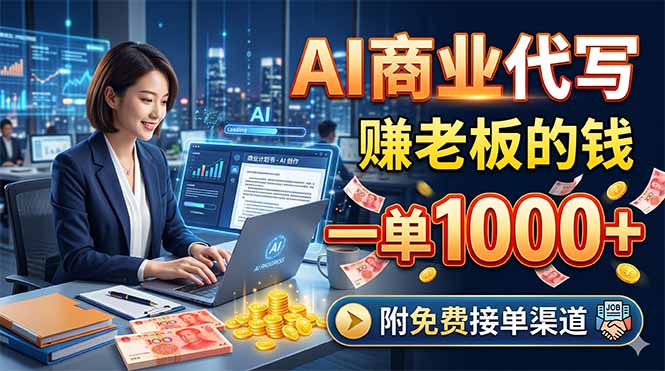 AI商业代写，赚老板的钱，一单1000+，附免费接单渠道-卡益网激活码商城