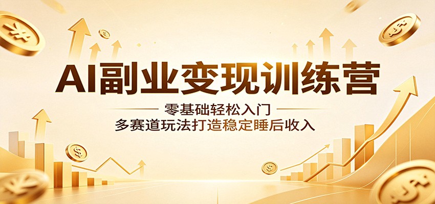 AI副业变现训练营：零基础轻松入门，多赛道玩法打造稳定睡后收入-卡益网激活码商城