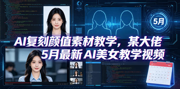 AI复刻颜值素材教学，某大佬5月最新AI美女教学视频，内含4月好物复刻教学-卡益网激活码商城