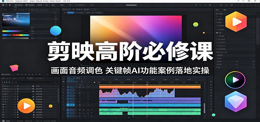 剪映高阶必修课：画面音频调色，关键帧AI功能案例落地实操-卡益网激活码商城