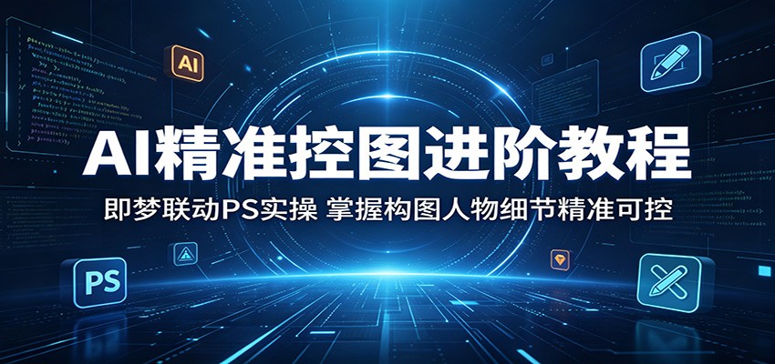 AI精准控图进阶教程：即梦联动PS实操，掌握构图人物细节精准可控-卡益网激活码商城
