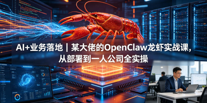 AI+业务落地｜某大佬的OpenClaw小龙虾实战课，从部署到一人公司全实操-卡益网激活码商城
