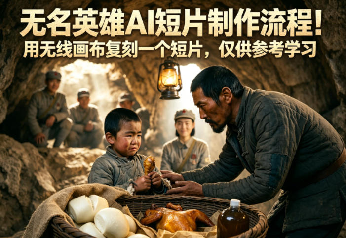 无名英雄AI短片制作流程！用无线画布复刻一个短片，仅供参考学习-卡益网激活码商城