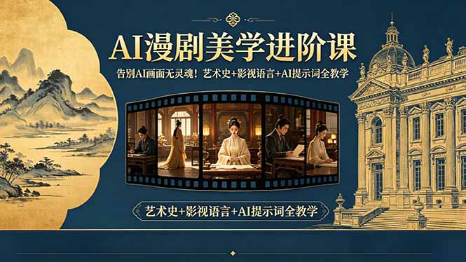 告别AI画面无灵魂！AI漫剧美学进阶课，艺术史+影视语言+AI提示词全教学-卡益网激活码商城