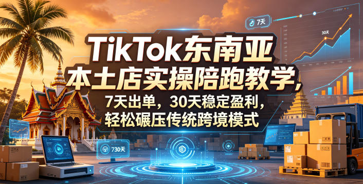 TikTok东南亚本土店实操陪跑教学，7天出单，30天稳定盈利，轻松碾压传统跨境模式(更新0516)-卡益网激活码商城