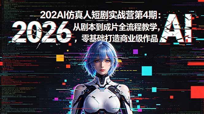 2026AI仿真人短剧实战营第4期：从剧本到成片全流程教学，零基础打造商业级作品-卡益网激活码商城