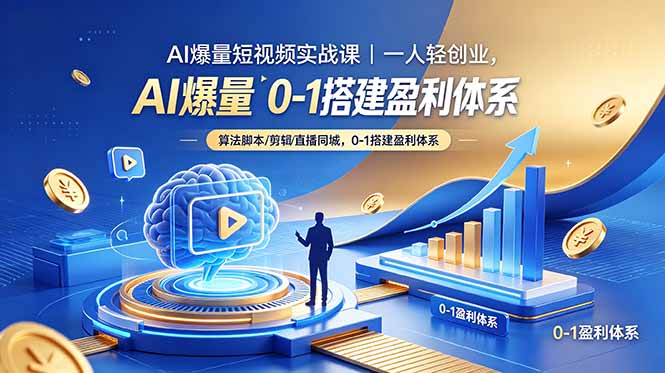 AI爆量短视频实战课|一人轻创业,算法脚本剪辑直播同城,0-1搭建盈利体系-卡益网激活码商城