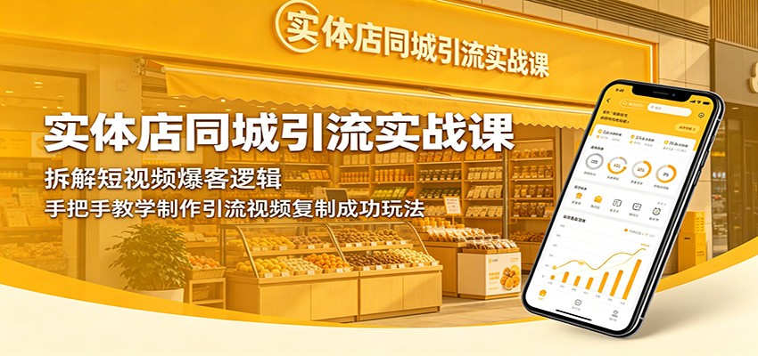 实体店同城引流实战课：拆解短视频爆客逻辑，手把手教学制作引流视频复制成功玩法-卡益网激活码商城