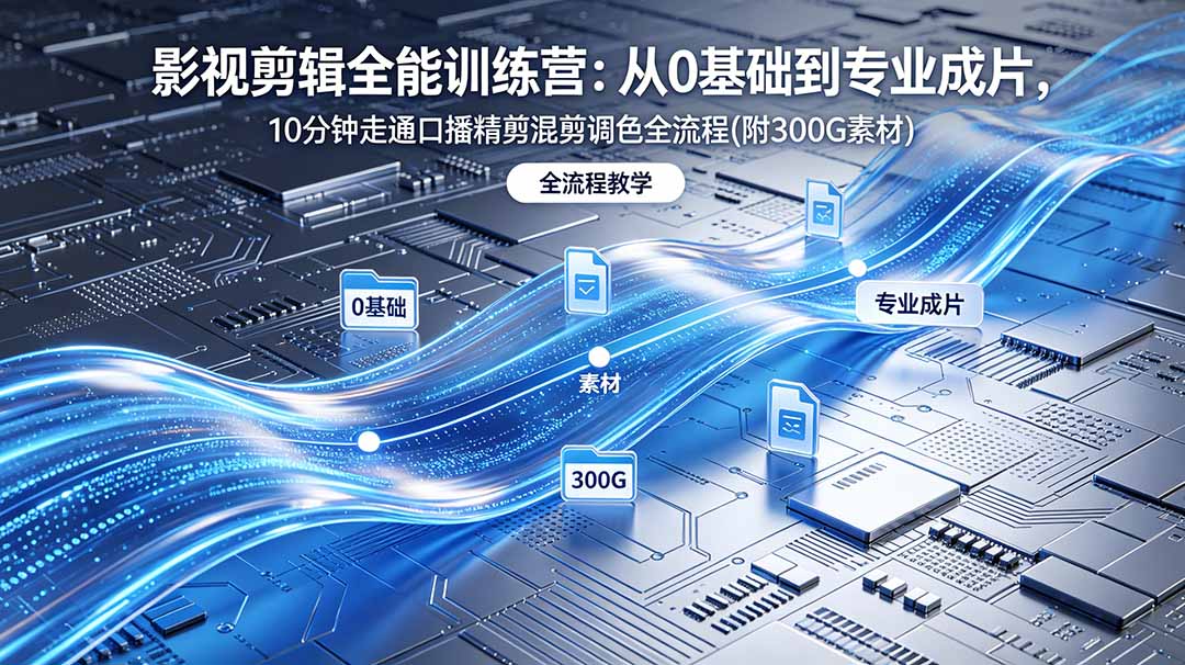 2026影视剪辑全能实战课｜0基础到专业成片，全流程教学，高清带300G素材-卡益网激活码商城