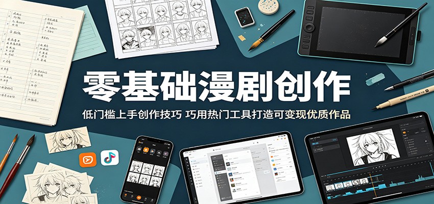 零基础漫剧创作:低门槛上手创作技巧,巧用热门工具打造可变现优质作品-卡益网激活码商城