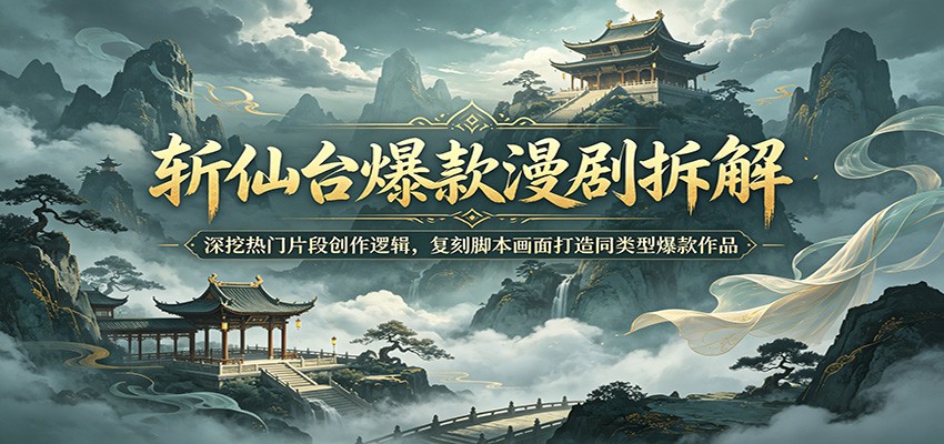 斩仙台爆款漫剧拆解:深挖热门片段创作逻辑,复刻脚本画面打造同类型爆款作品-卡益网激活码商城