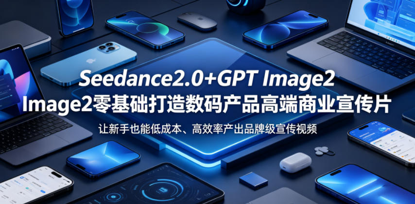 Seedance2.0+GPT Image2零基础打造数码产品高端商业宣传片，让新手也能低成本、高效率产出品牌级宣传视频-卡益网激活码商城