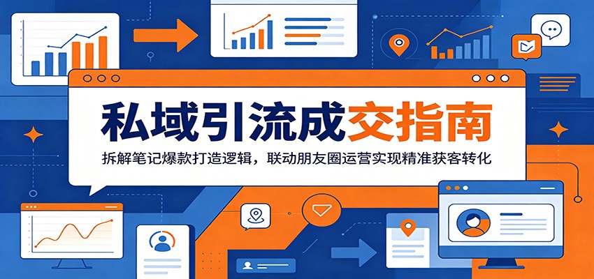 私域引流成交指南：拆解笔记爆款打造逻辑，联动朋友圈运营实现精准获客转化-卡益网激活码商城