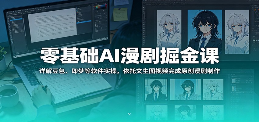 零基础AI漫剧掘金课：详解豆包、即梦等软件实操，依托文生图视频完成原创漫剧制作-卡益网激活码商城