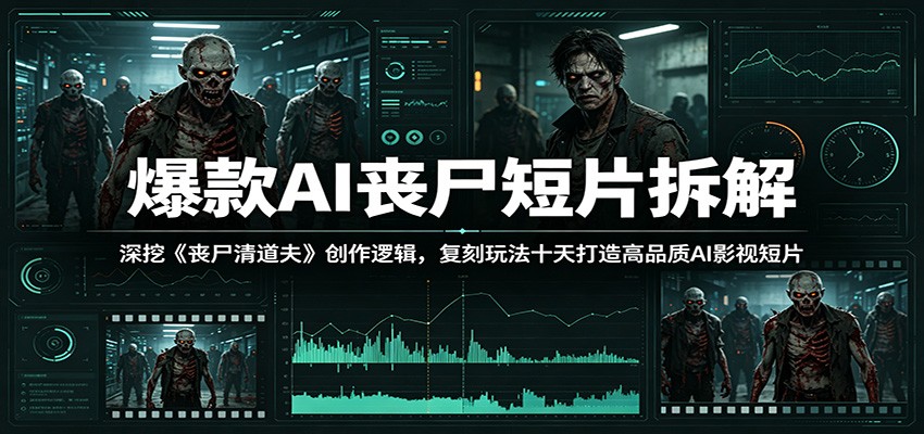 爆款AI丧尸短片拆解：深挖《丧尸清道夫》创作逻辑，复刻玩法快速打造高品质AI影视短片-卡益网激活码商城