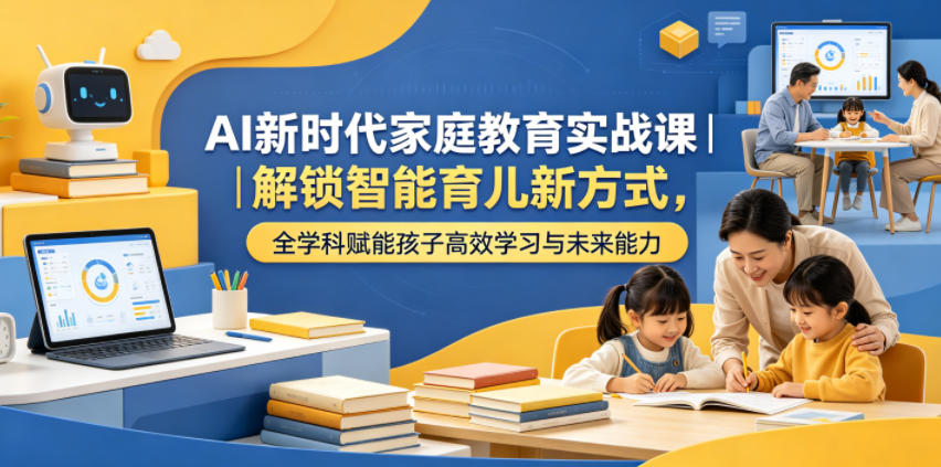 AI新时代家庭教育实战课｜解锁智能育儿新方式，全学科赋能孩子高效学习与未来能力-卡益网激活码商城