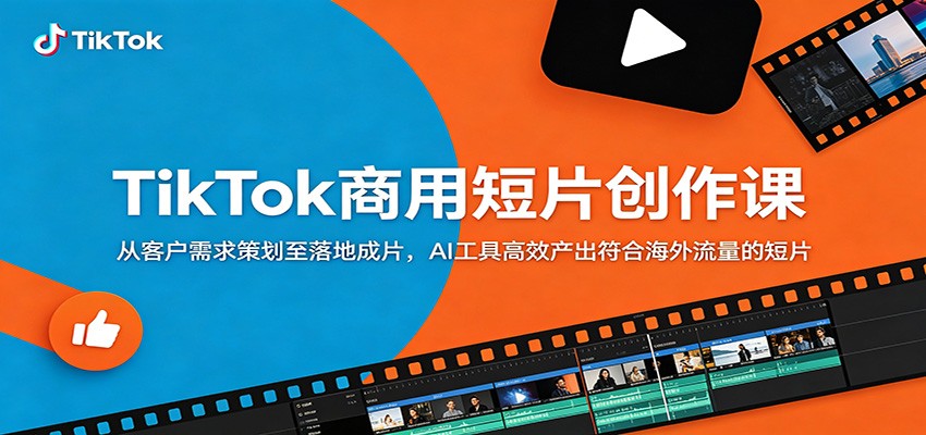 TikTok商用短片创作课：从客户需求策划至落地成片，AI工具高效产出符合海外流量的短片-卡益网激活码商城