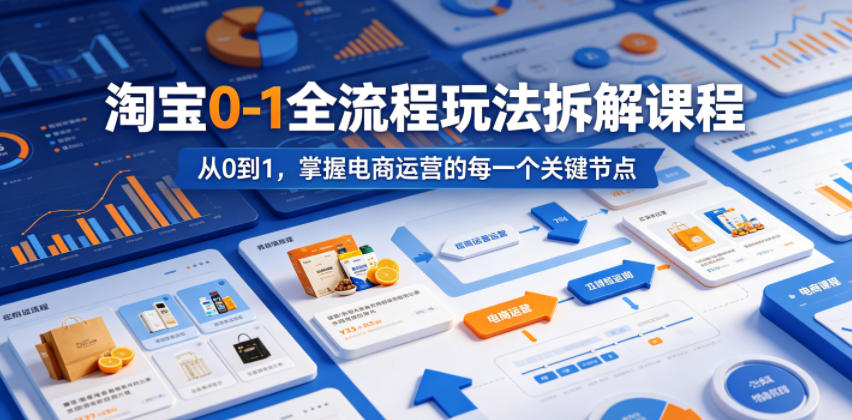 淘宝0-1全流程玩法拆解课程，从0到1，掌握电商运营的每一个关键节点-卡益网激活码商城