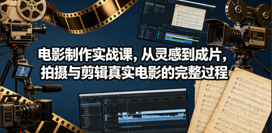 电影制作实战课，从灵感到成片，拍摄与剪辑真实电影的完整过程【原创双语字幕】-卡益网激活码商城
