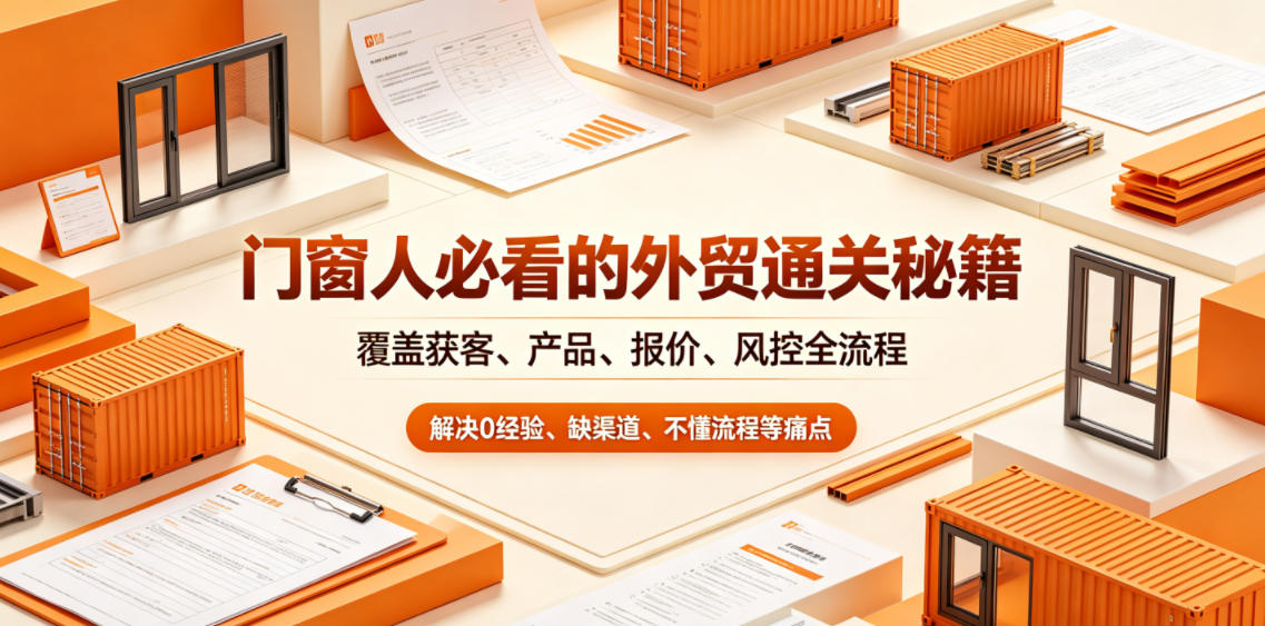门窗人必看的外贸通关秘籍，块覆盖获客、产品、报价、风控全流程，解决0经验、缺渠道、不懂流程等痛点-卡益网激活码商城
