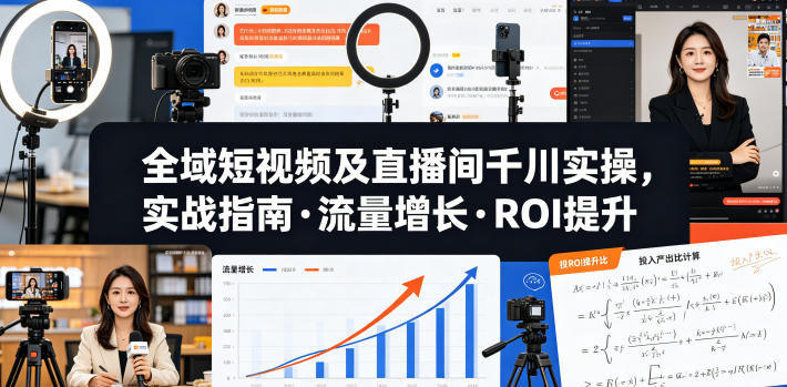 全域短视频及直播间千川实操，实战指南·流量增长·ROI提升(更新)-卡益网激活码商城