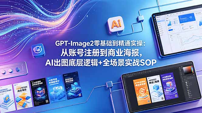 GPT-Image2零基础到精通实操：从账号注册到商业海报，AI出图底层逻辑+全场景实战SOP-卡益网激活码商城