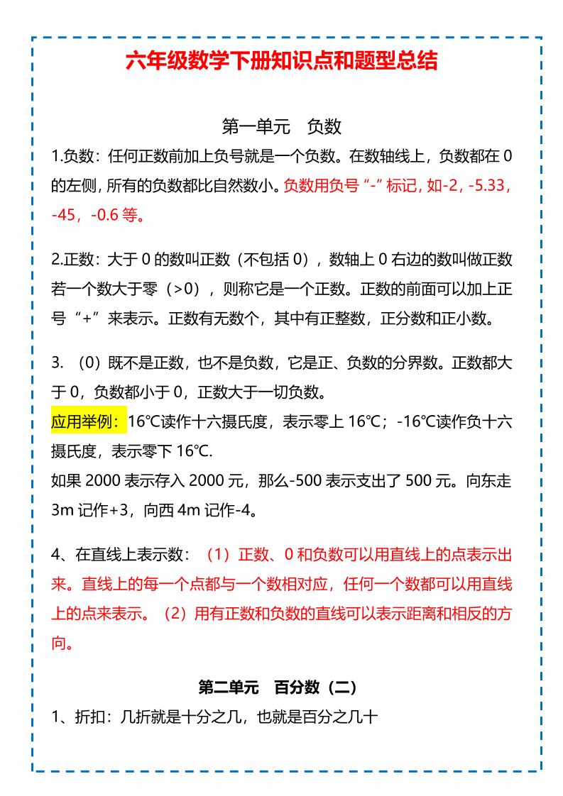 六年级下数学下册知识点题型总结-卡益网激活码商城