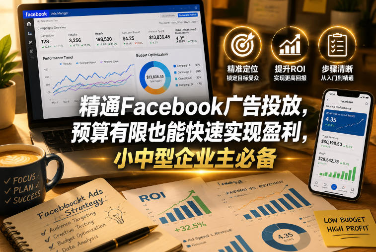 精通Facebook广告投放，预算有限也能快速实现盈利，小中型企业主必备【原创双语字幕】-卡益网激活码商城