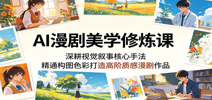AI漫剧美学修炼课：深耕视觉叙事核心手法，精通构图色彩打造高阶质感漫剧作品-卡益网激活码商城