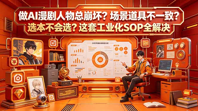 做AI漫剧人物总崩坏？场景道具不一致？选本不会选？这套工业化SOP全解决 (更新-卡益网激活码商城