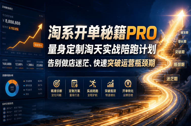 淘系开单秘籍PRO,量身定制淘天实战陪跑计划,告别做店迷茫、快速突破运营瓶颈期(2026年6月11)-卡益网激活码商城