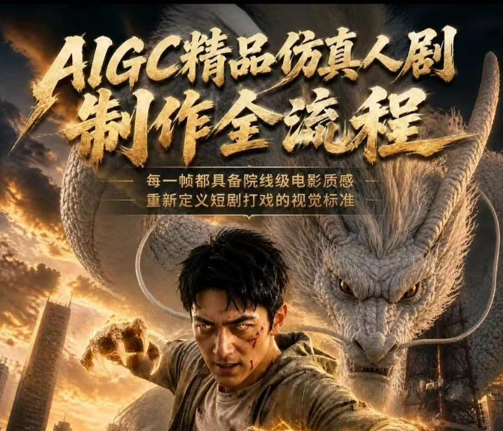 AIGC精品仿真人剧豢龙人全流程制作解析2026，国风仿真人创作+打斗剧情+人设编排，一站式AI短剧入门-卡益网激活码商城