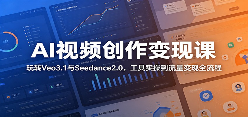 AI视频创作变现课:玩转Veo3.1与Seedance2.0,工具实操到流量变现全流程-卡益网激活码商城
