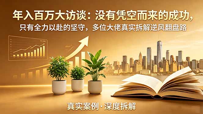 年入百万大访谈-更新:没有凭空而来的成功,只有全力以赴的坚守,多位大佬真实拆解逆风翻盘路-卡益网激活码商城